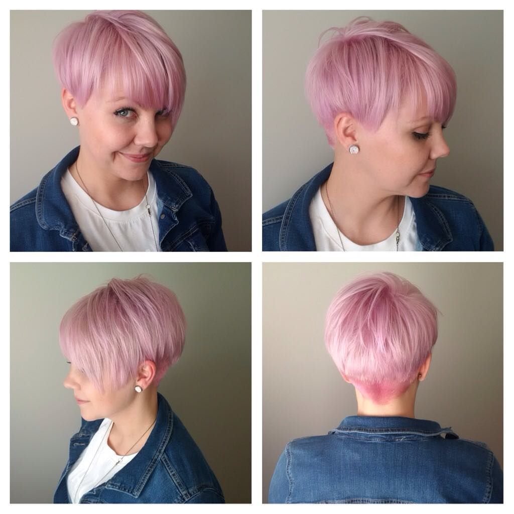 Розовое окрашивание на короткие волосы