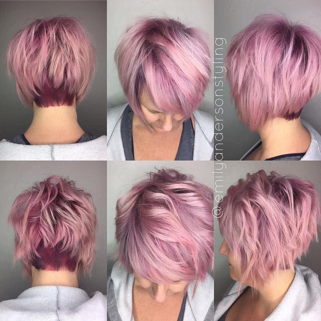 Розовый цвет волос короткая стрижка