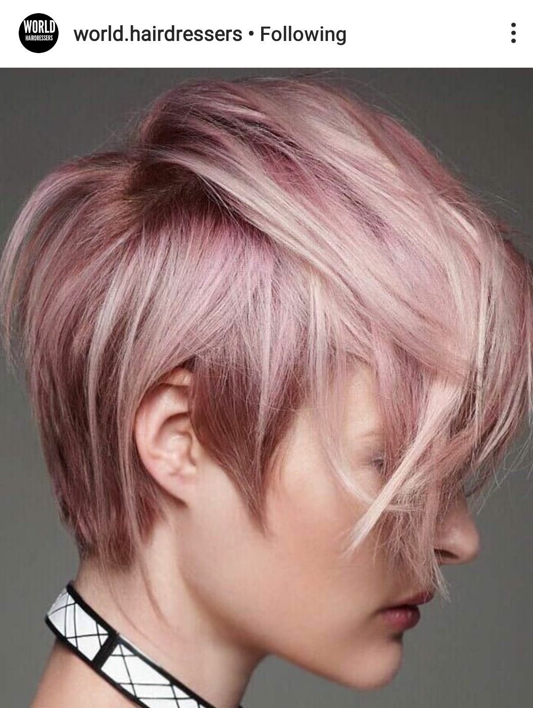 Стрижка Пикси розовый блонд