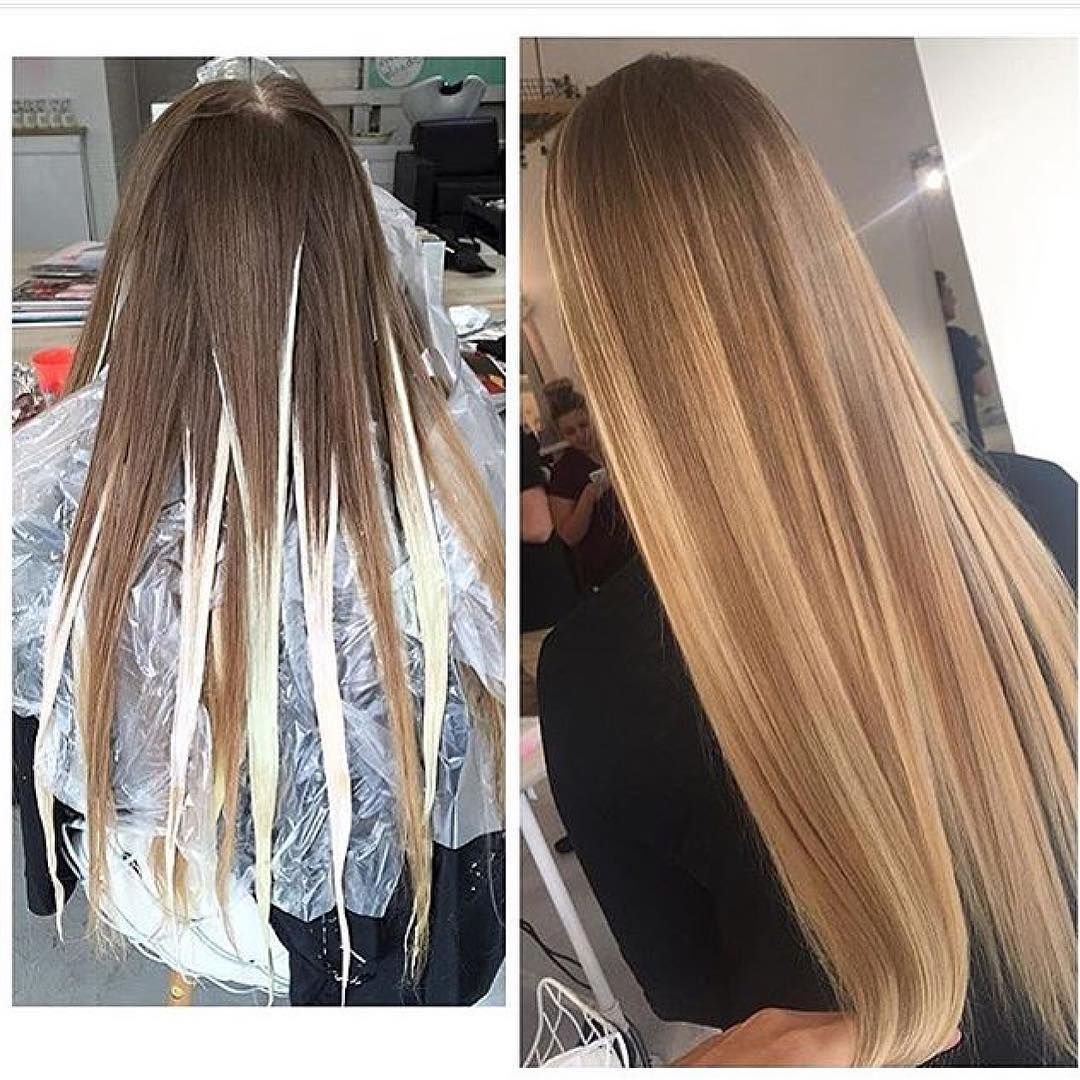 Балаяж на светло русые волосы прямые