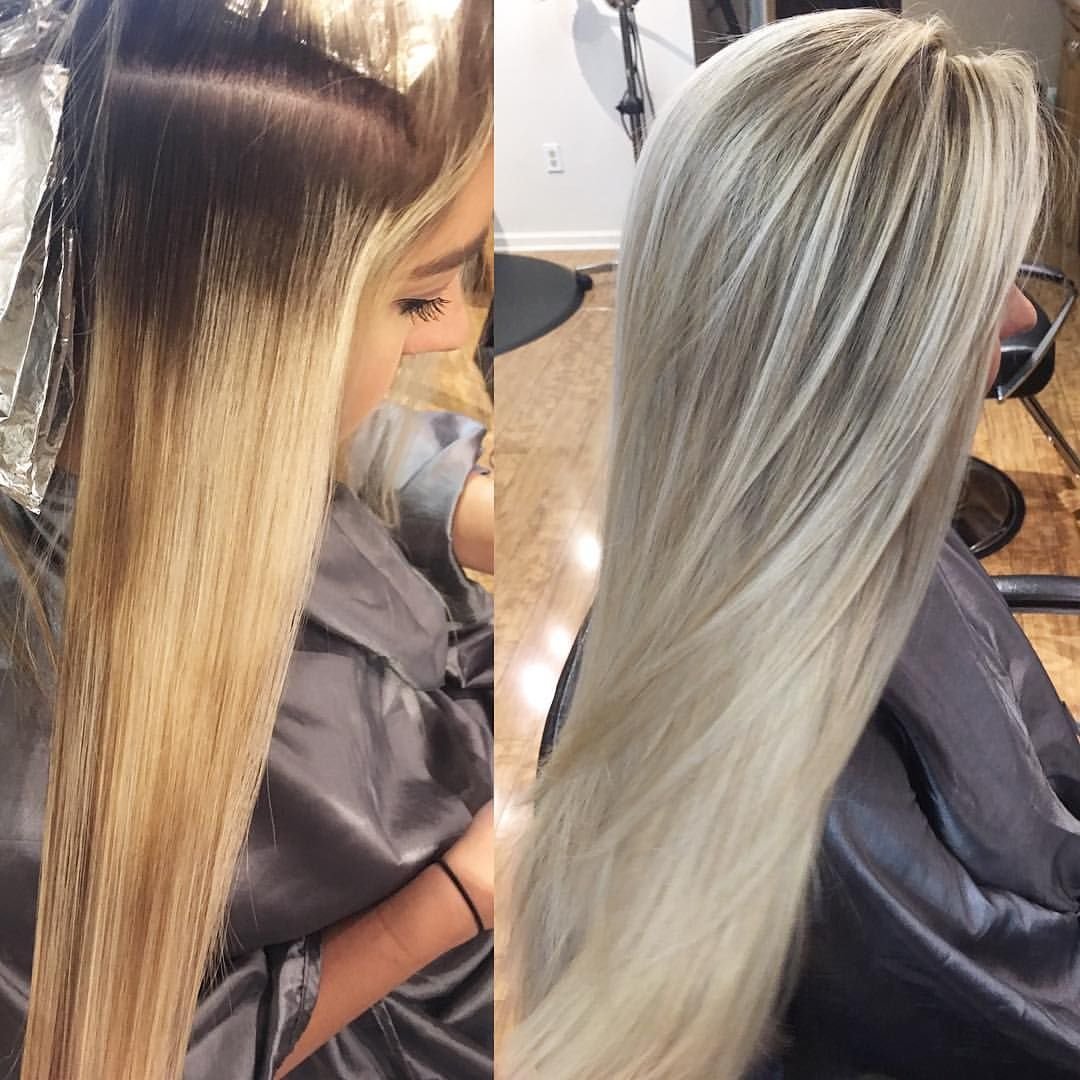 Растяжка на мелированных волосах