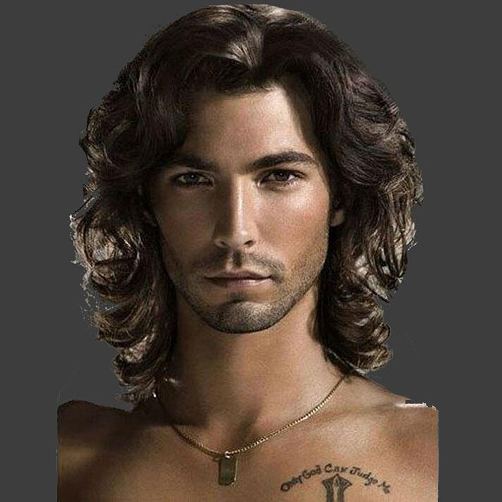 Мужской парик с волнистыми волосами