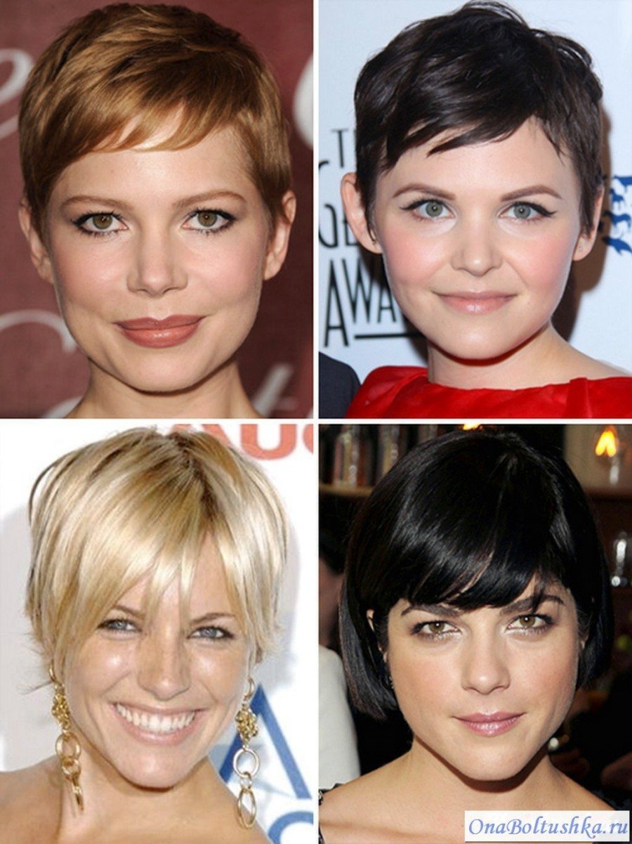 Короткие стрижки для квадратного лица женские