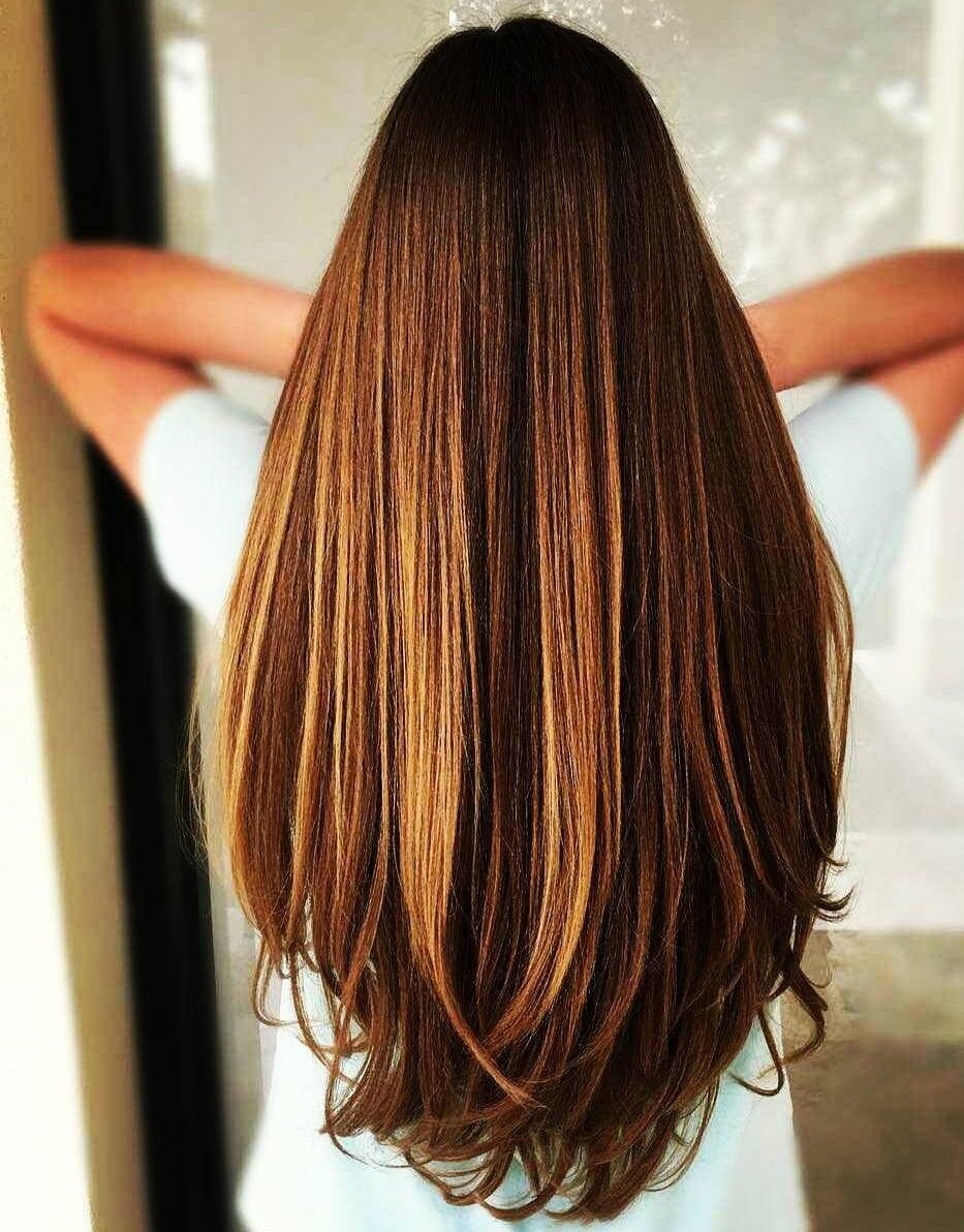 Стрижка полукругом на длинные волосы