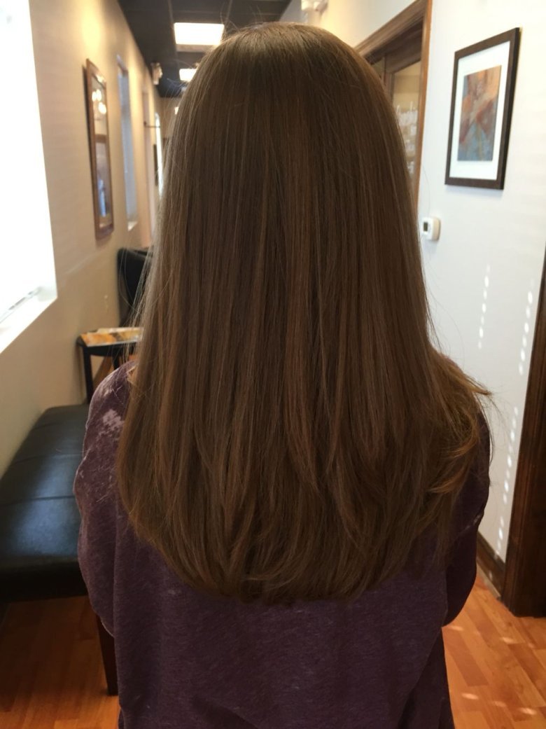 Стрижка полукругом на длинные