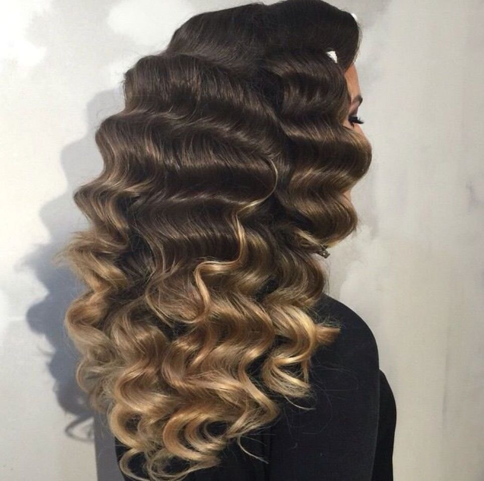 Локоны на средние волосы