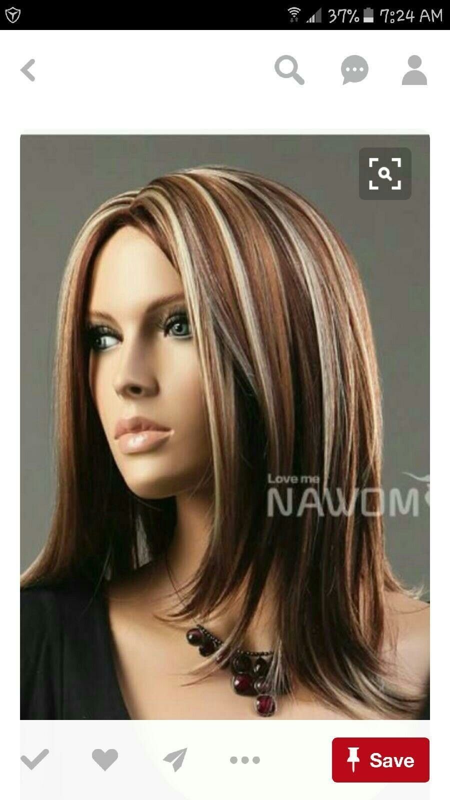 Мелирование на каштановые волосы средней длины с челкой