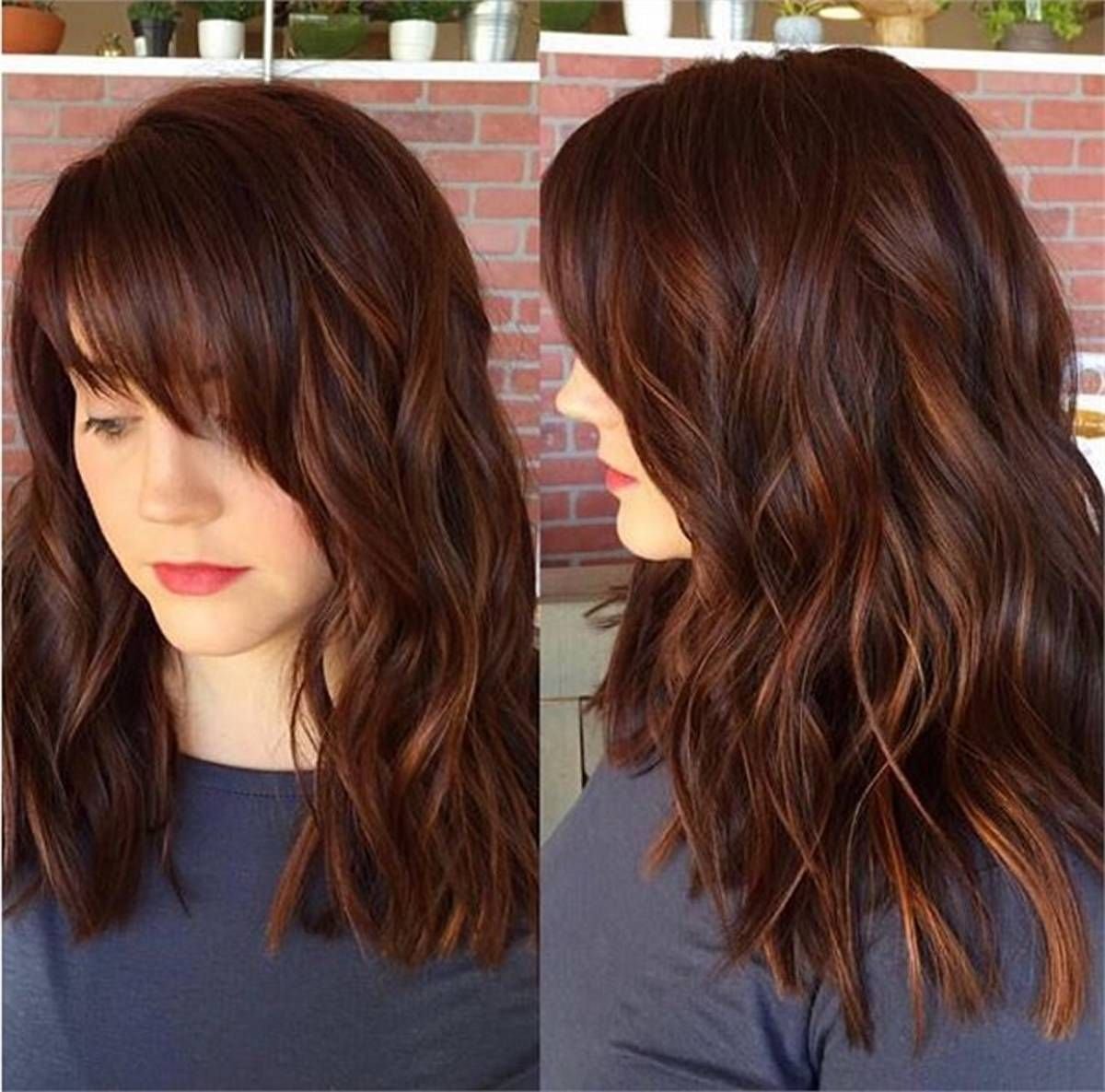 Каскад на каштановые волосы