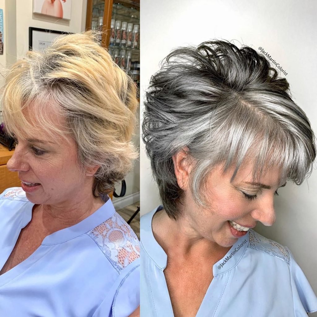 Стрижки для седых волос для женщин 50 лет