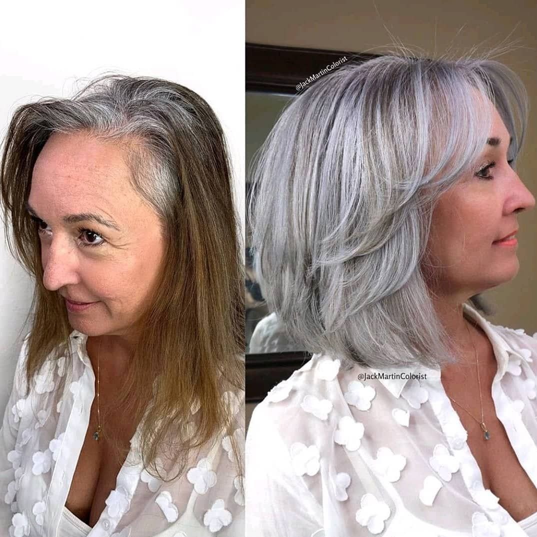 Стрижки с седыми волосами для женщин