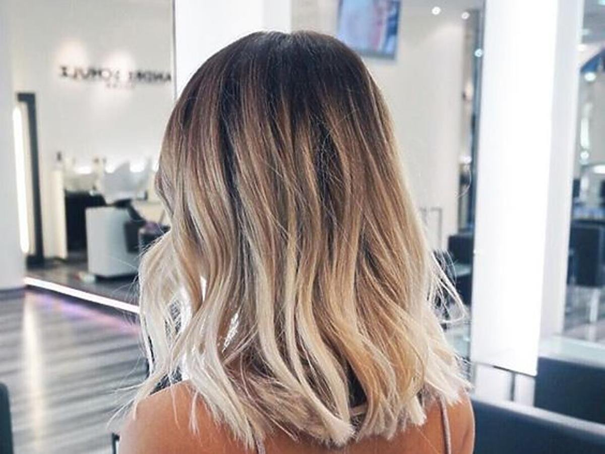 Балаяж окрашивание на русые волосы средней длины