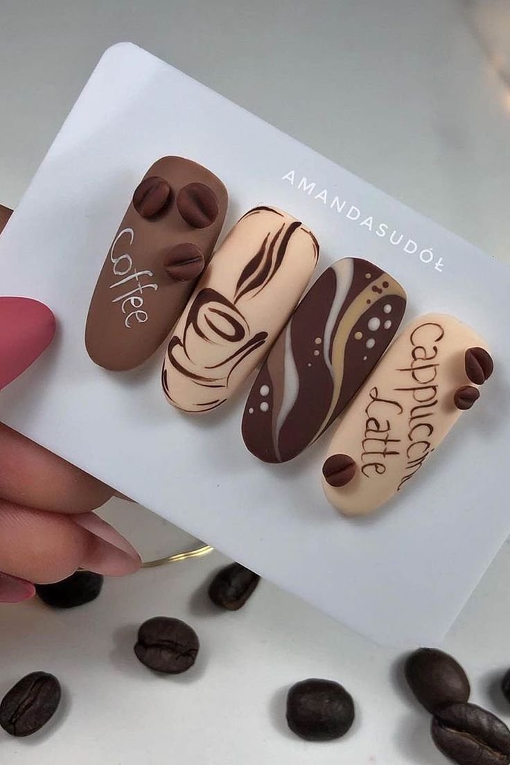 Маникюр 2022 темные оттенки миндаль