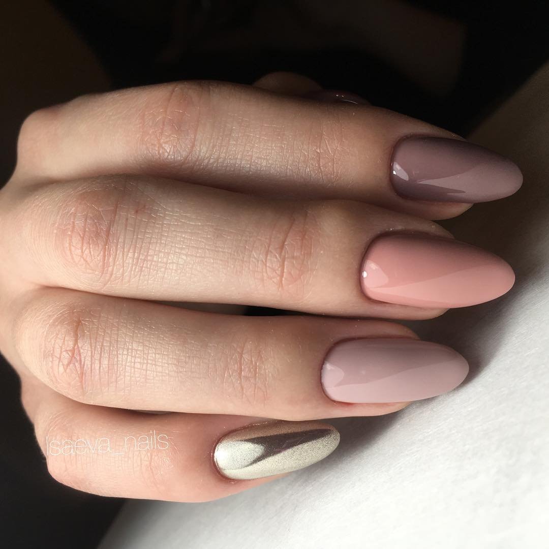 Коричневый маникюр