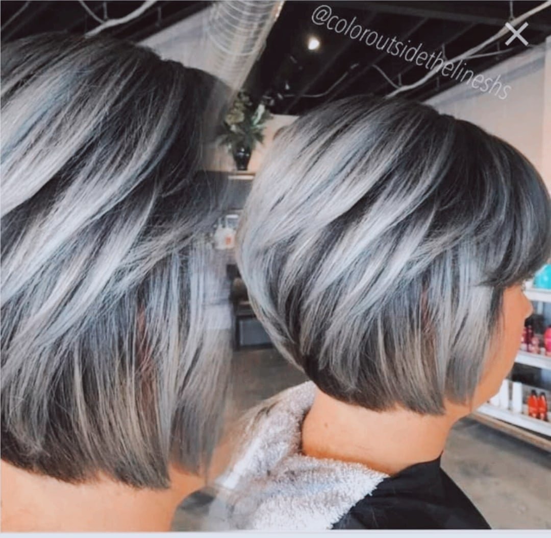 Пепельное окрашивание на темные короткие волосы