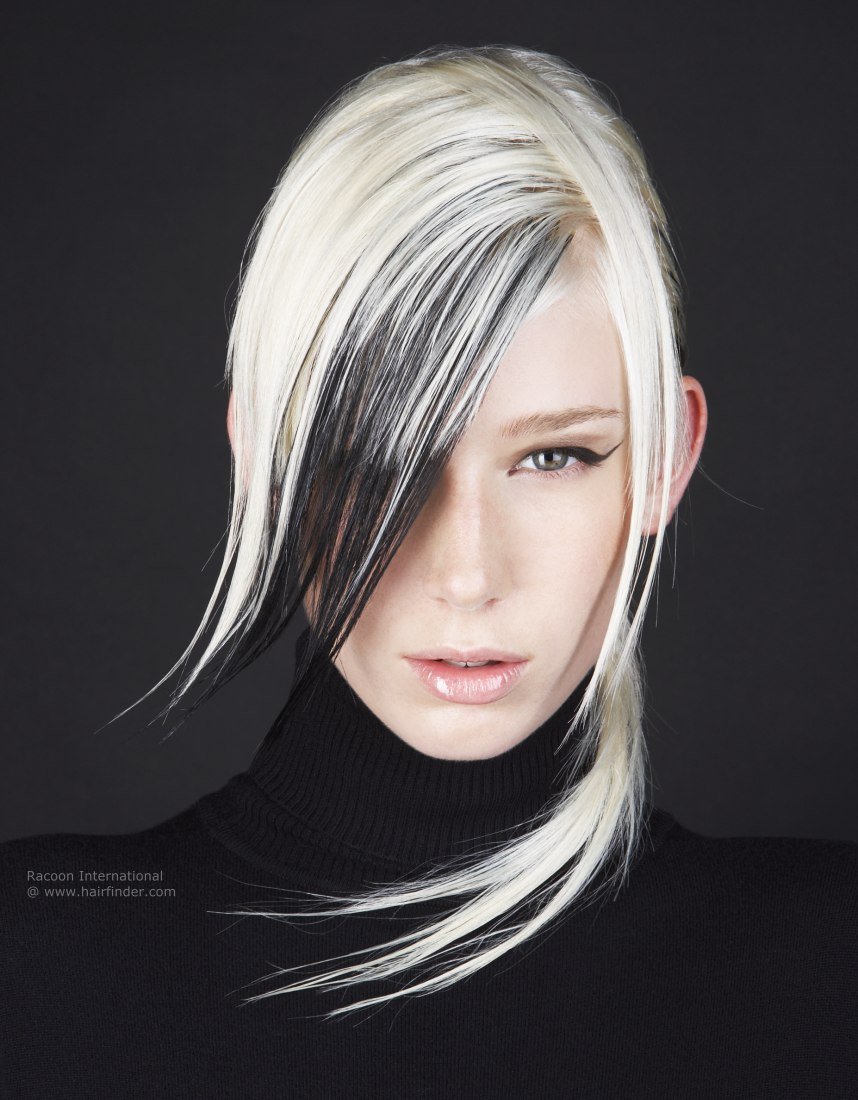 Окрашивание волос черный с белым