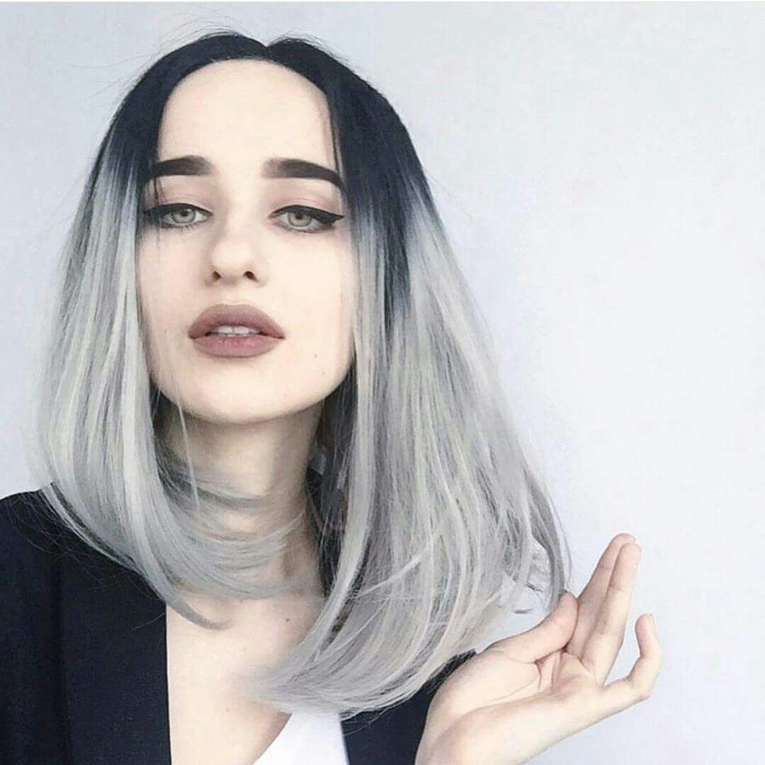 Серо черные волосы