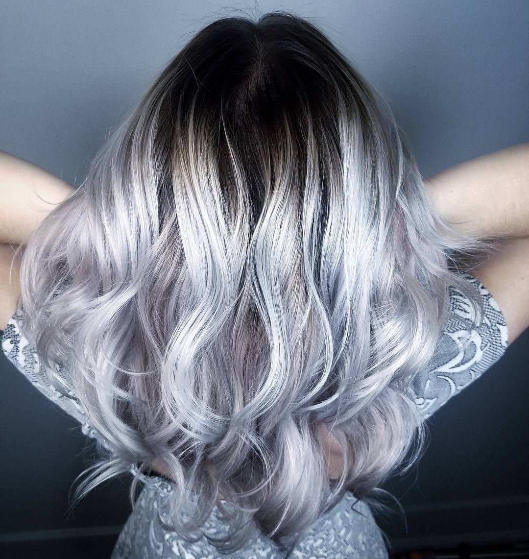 Балаяж серебристый блонд