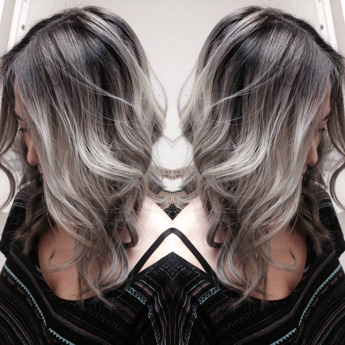 Шатуш балаяж пепельный мелирование