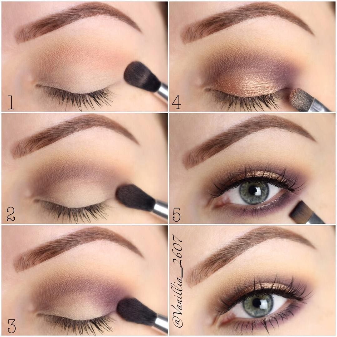 Макияж в коричневых тонах для зеленых