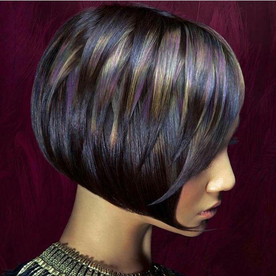 Колорирование на черные волосы короткие