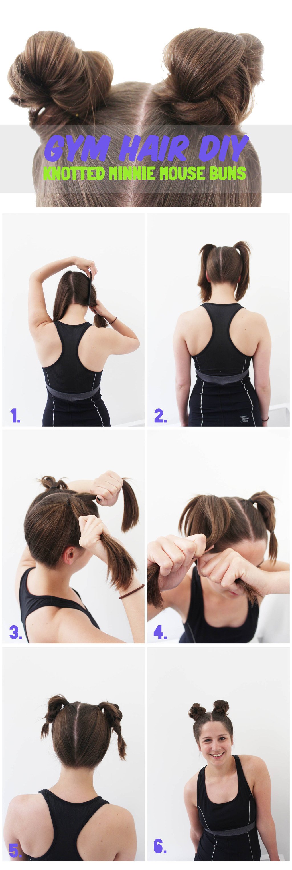 Прическа для спортзала на длинные волосы