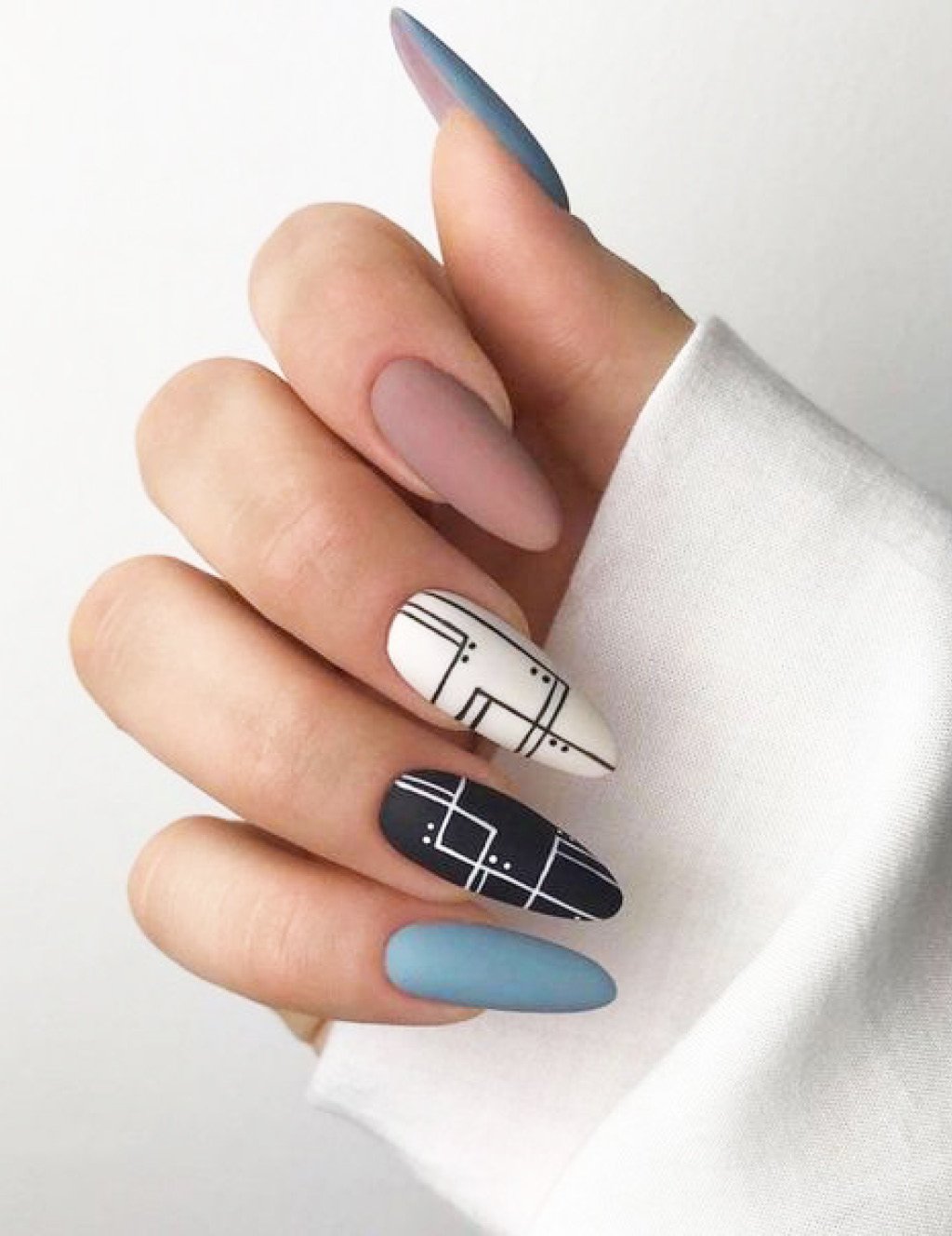 Маникюр геометрия на длинные ногти
