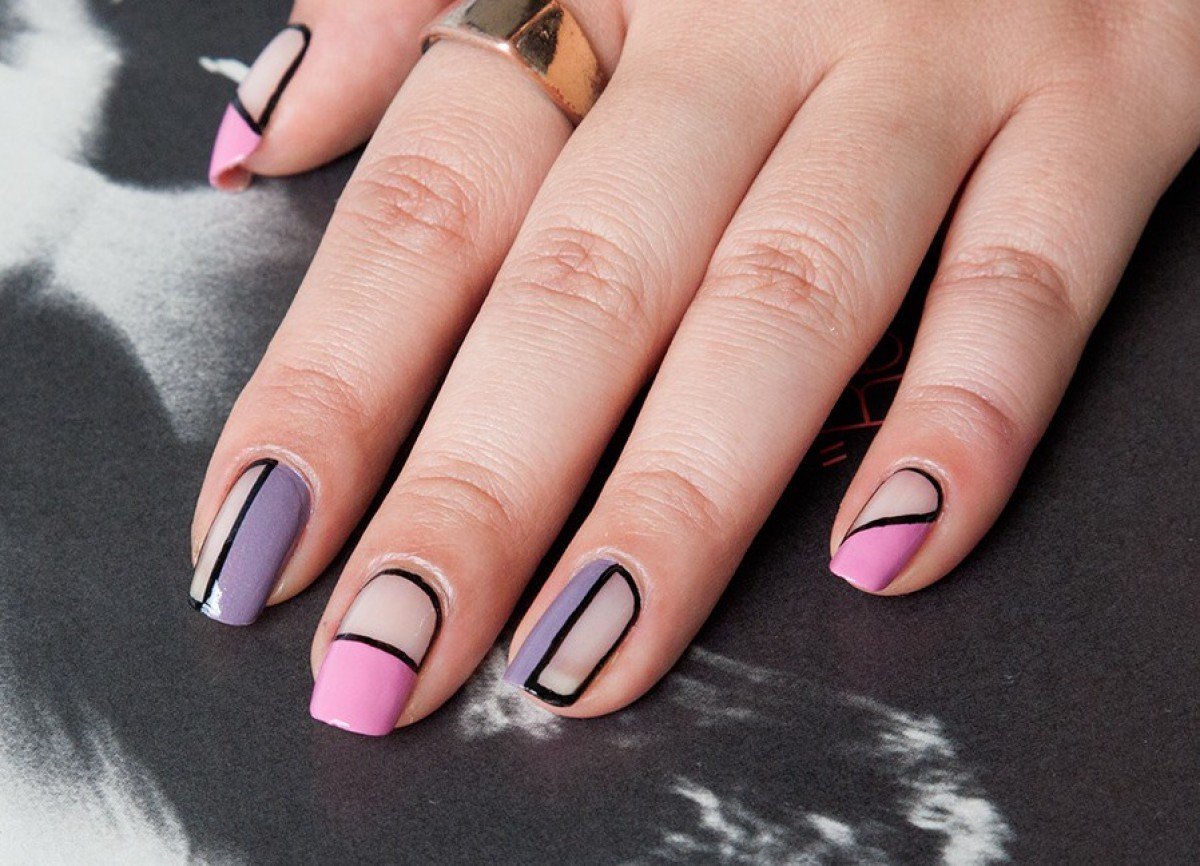 Негативное пространство на ногтях