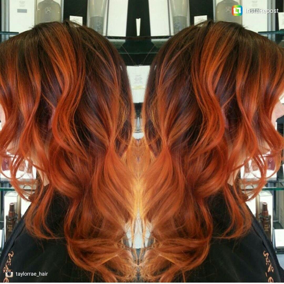 Балаяж рыжий на темные