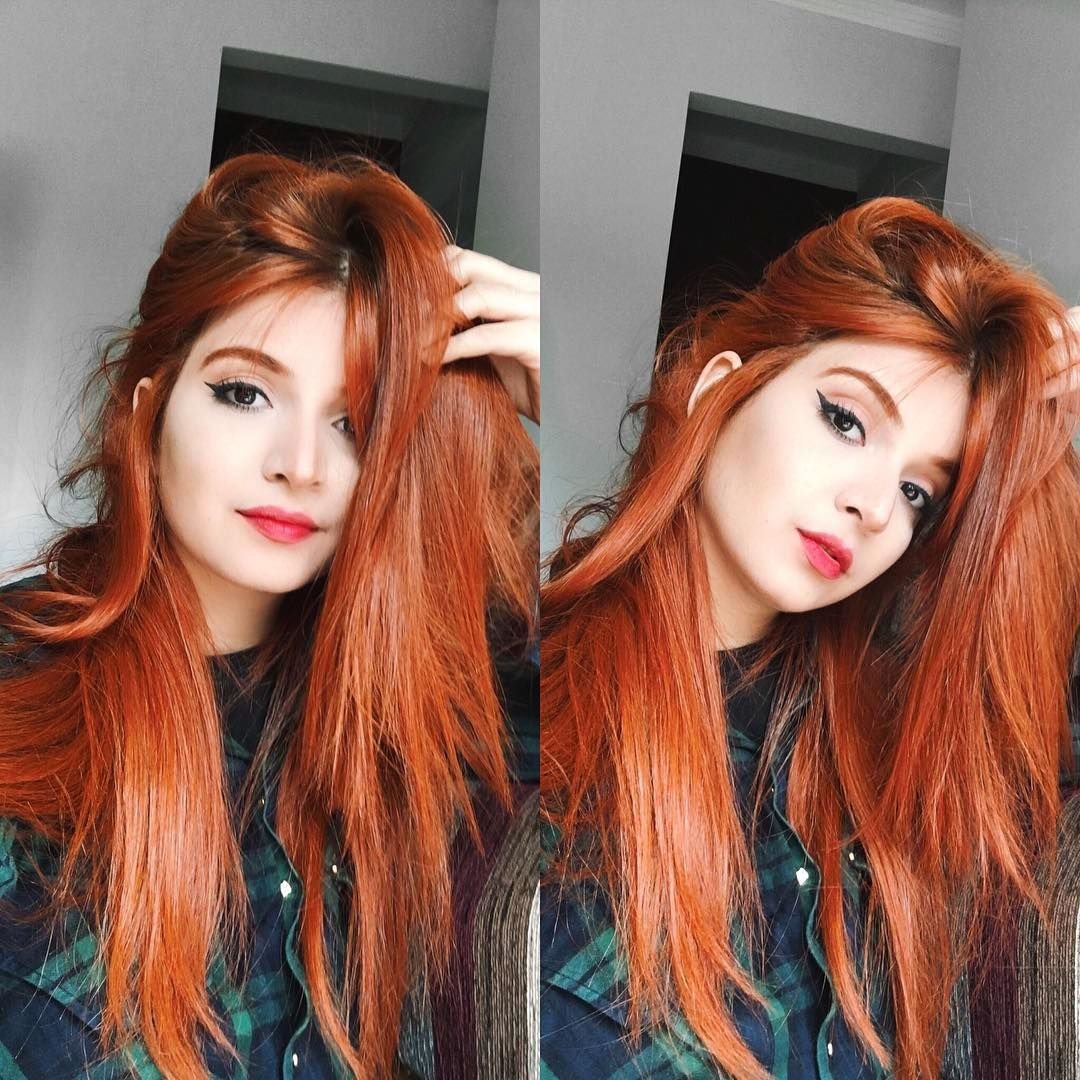 Рыжие волосы с темными корнями