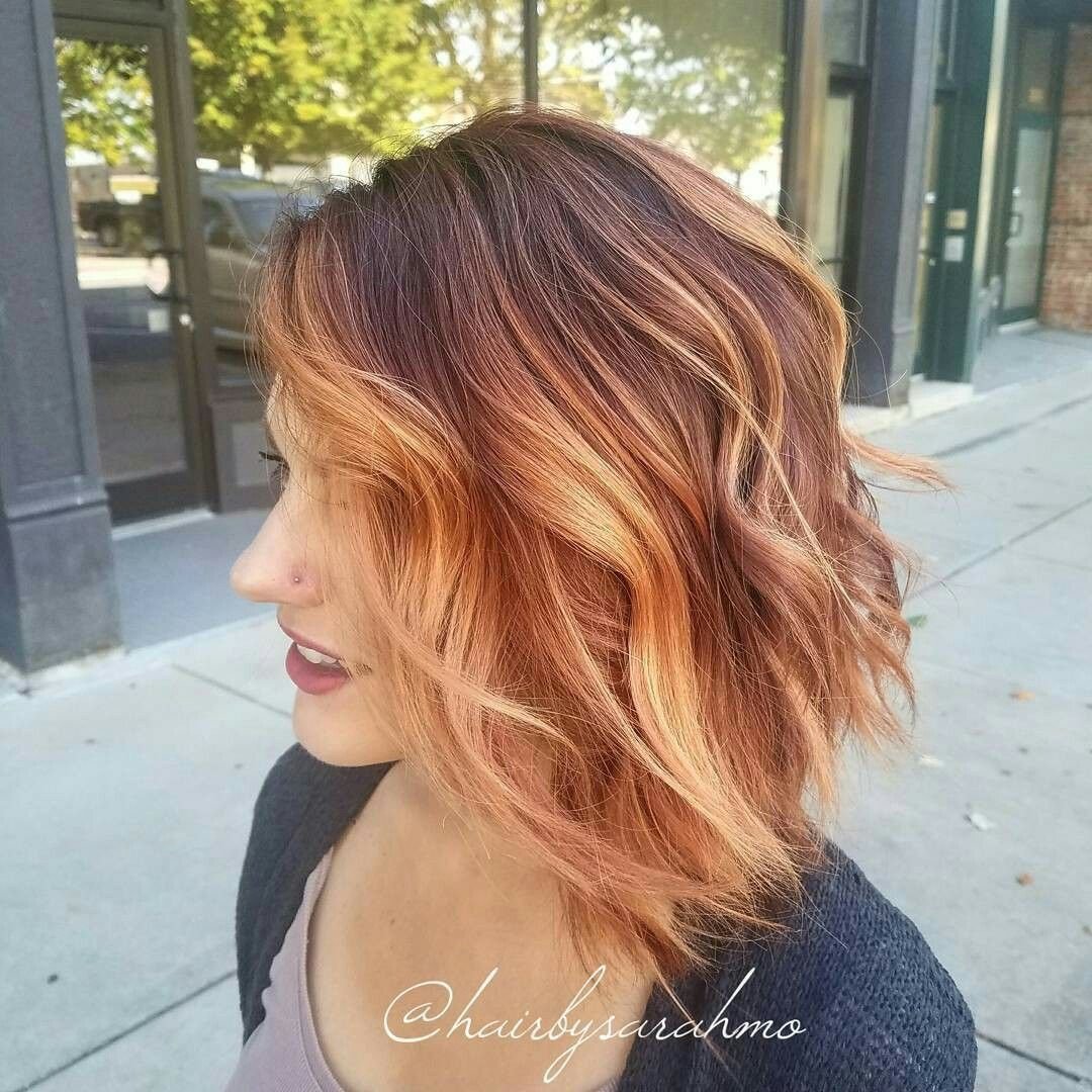 Каскад + медный балаяж