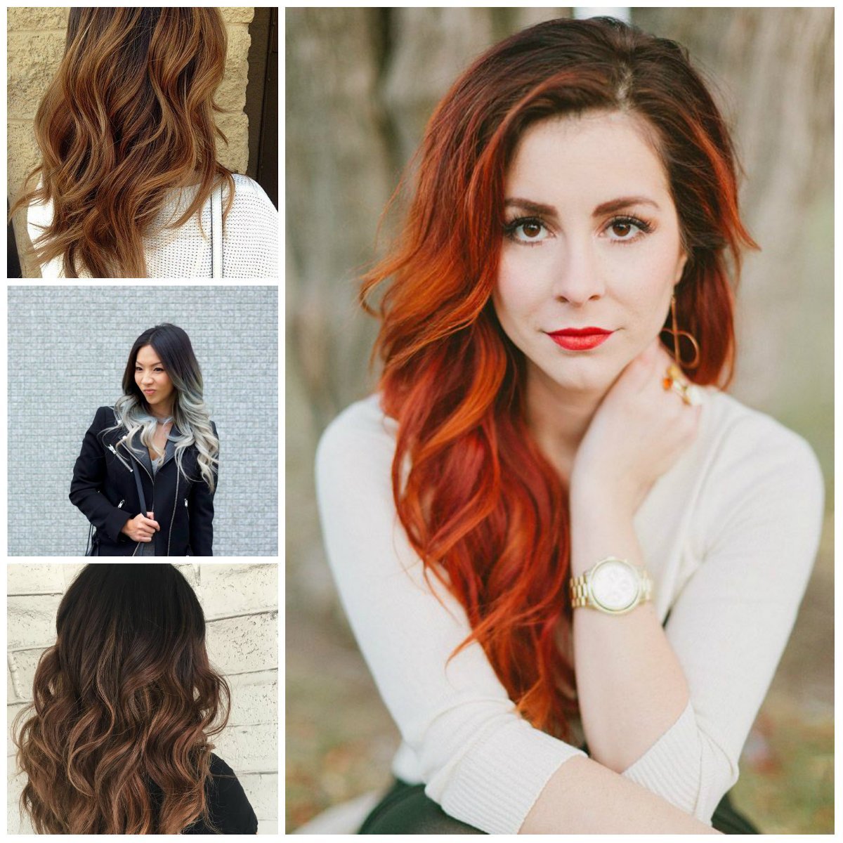 Омбре с рыжими концами