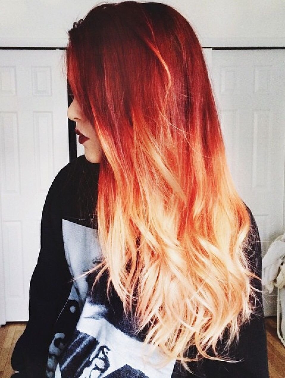 Омбре с рыжими кончиками