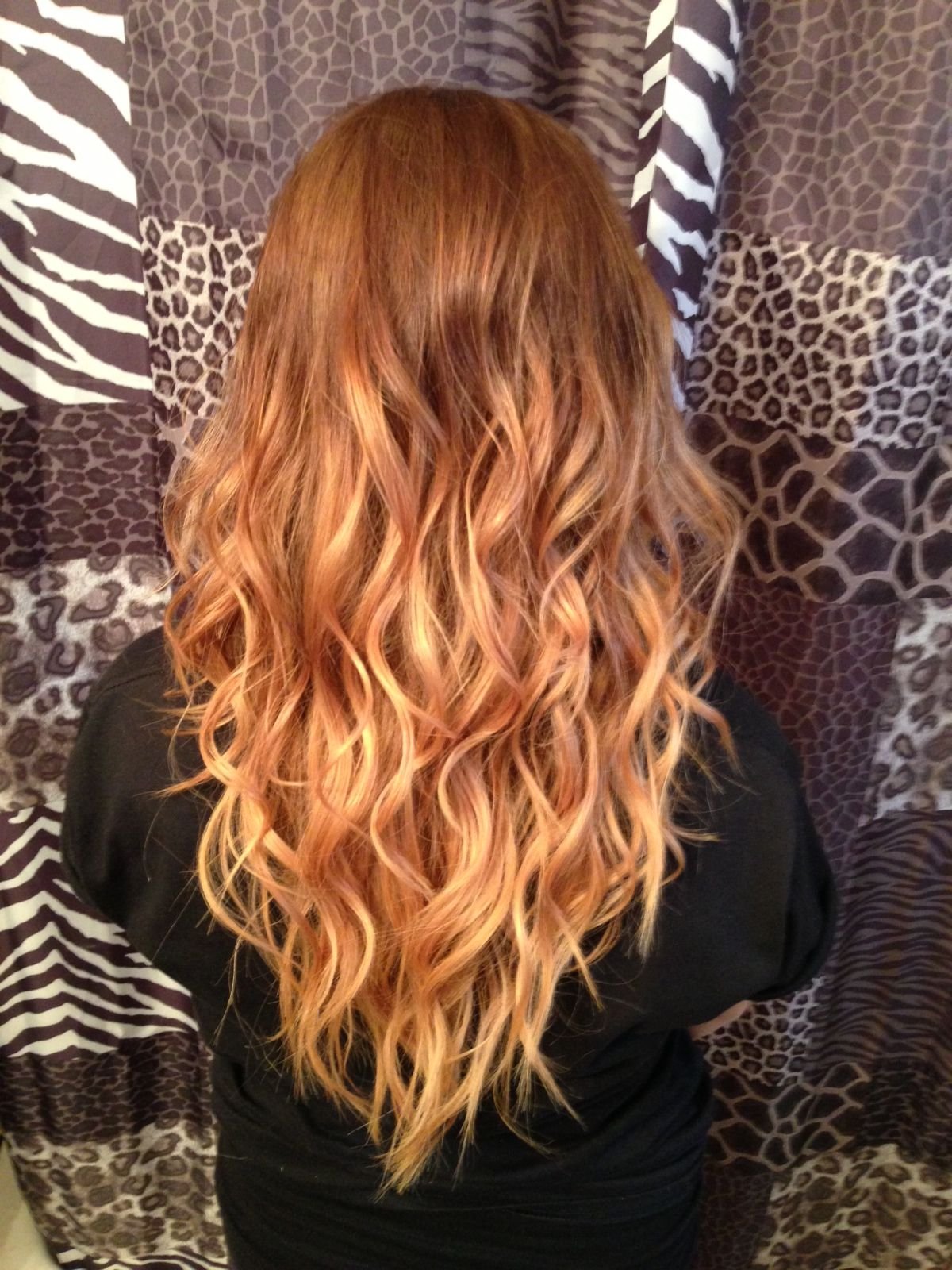 Рыжее омбре на русые волосы