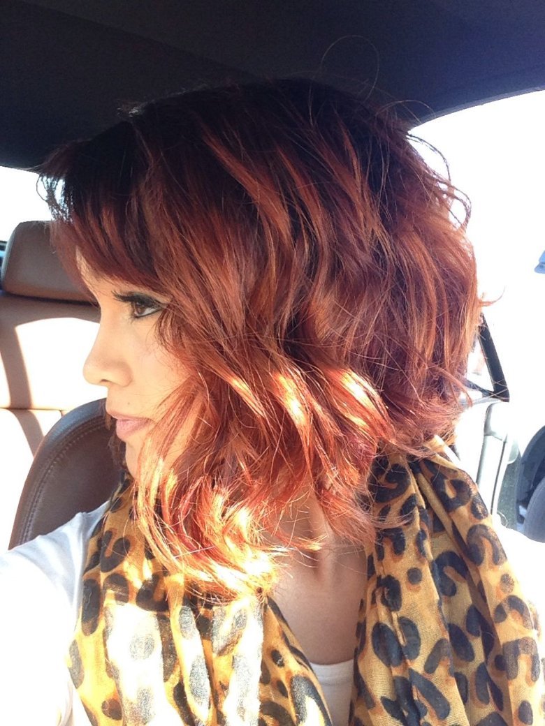 Омбре на короткие рыжие волосы