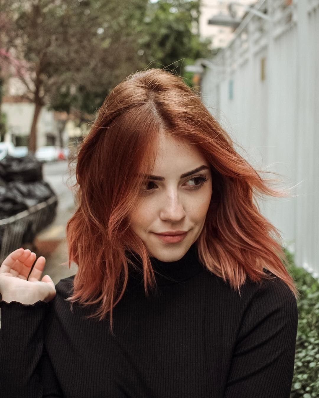 Рыжие средние волосы