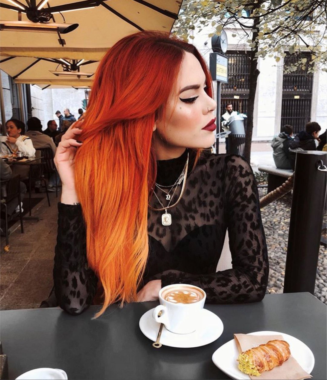 Окрашивание омбре рыжий