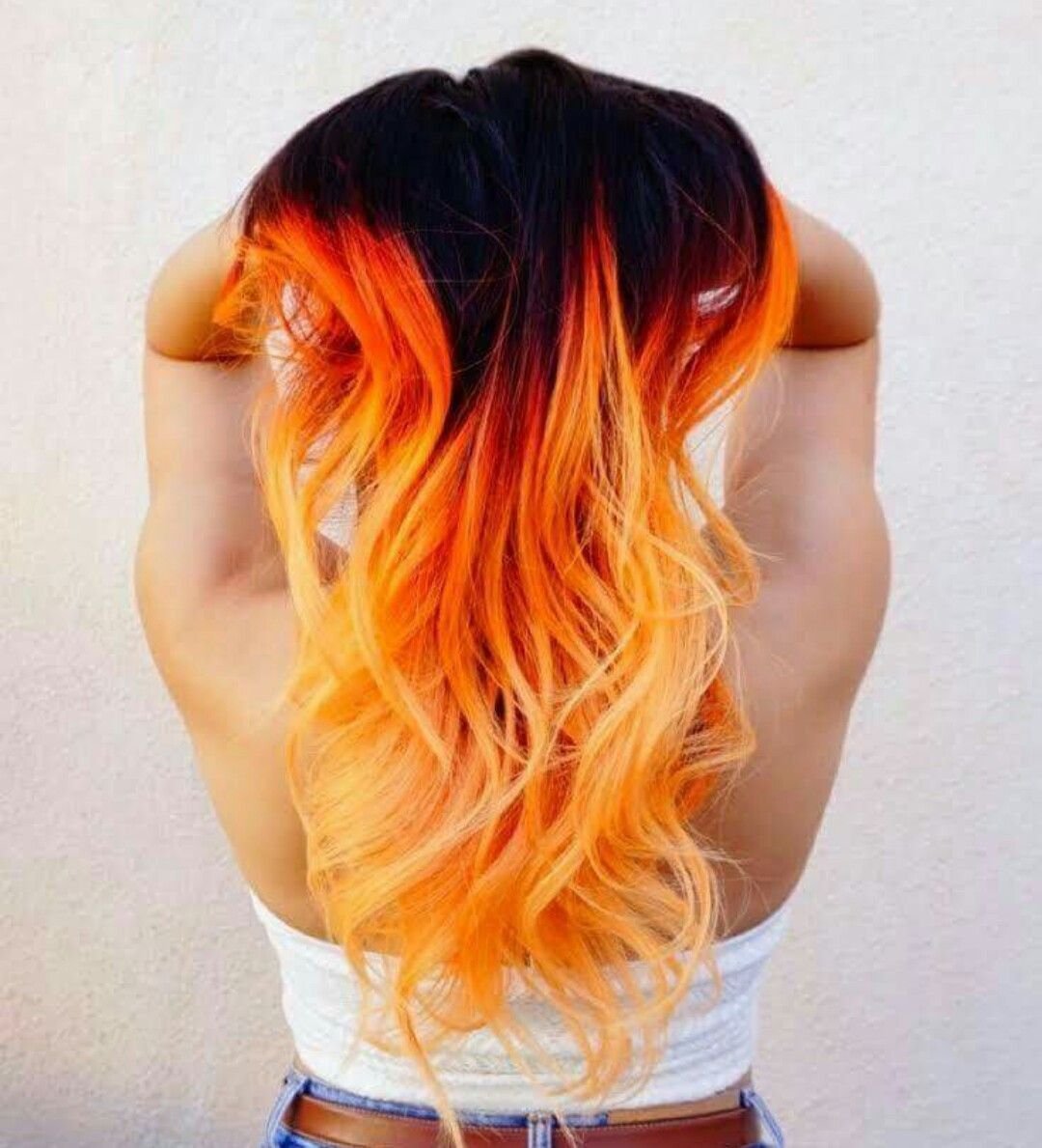 Рыжие кончики волос