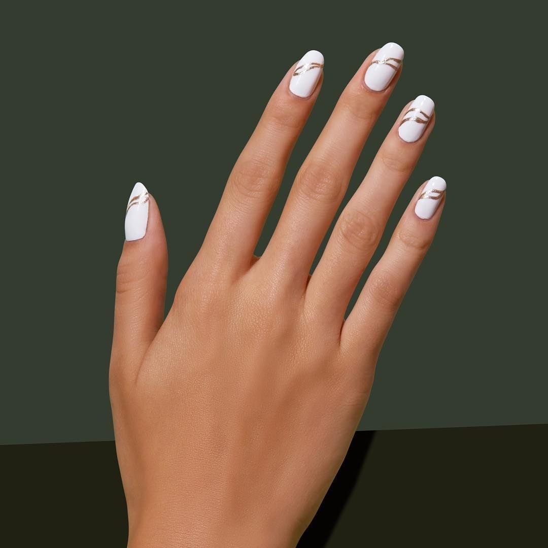 Ногти серебро с золотом