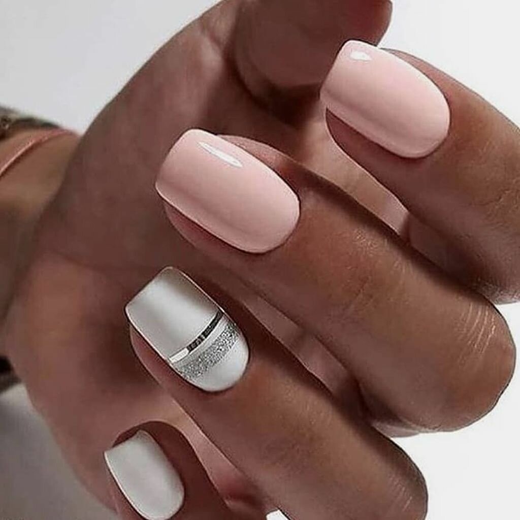 Белые очень короткие ногти