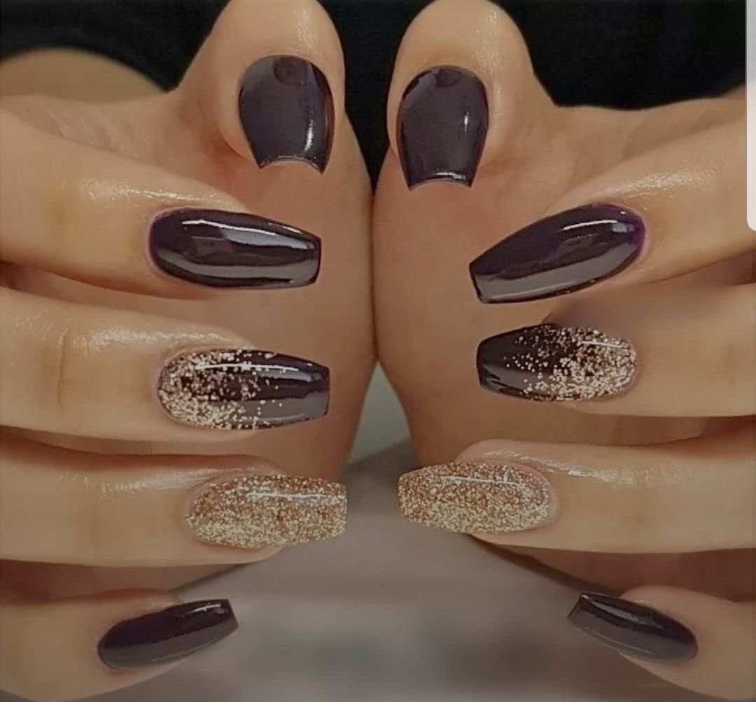 Маникюр в бежево-коричневых тонах