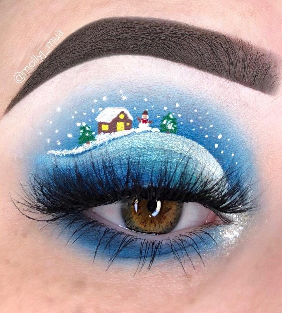 Новогодний креативный макияж