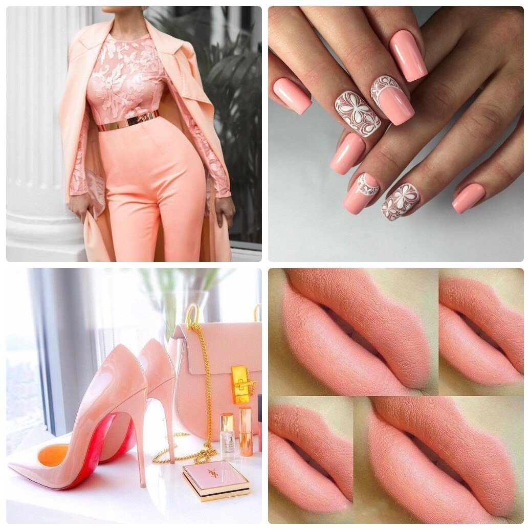Маникюр лососевого цвета
