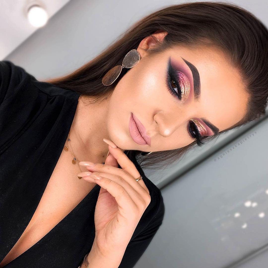 Макияж Вечерний под черное платье