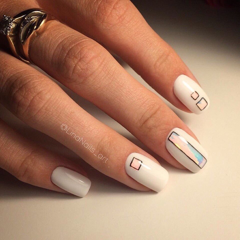 Дизайн ногтей с молочной базой