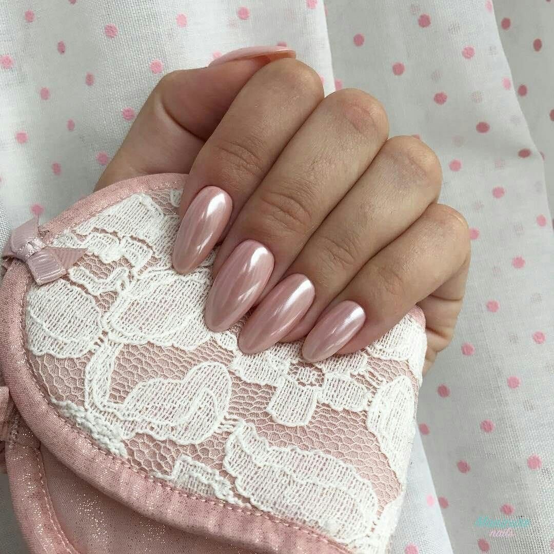 Ногти розово персиковые