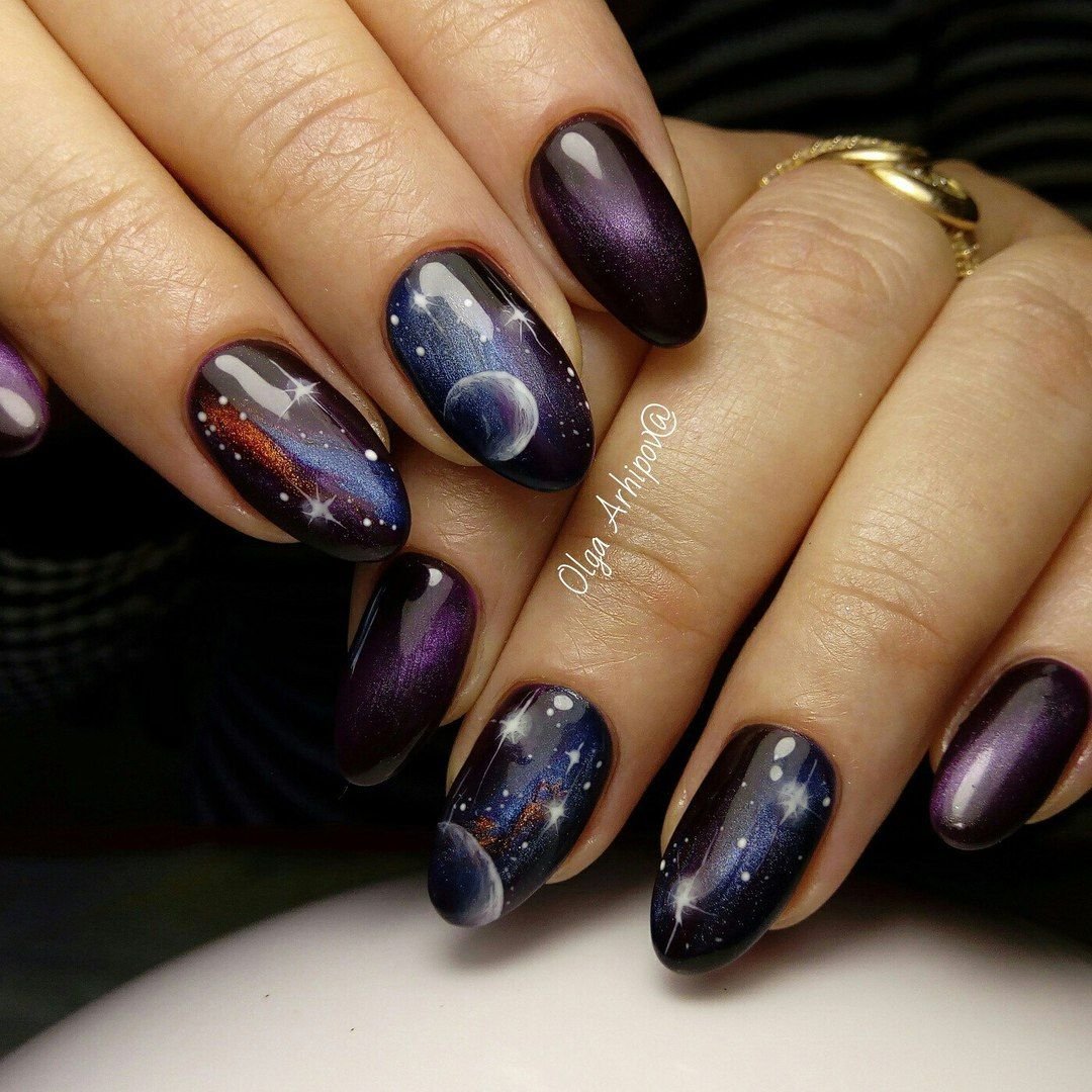 Гель лак бордо кошачий глаз