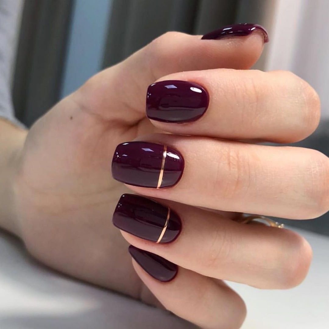 Маникюр 2021 бордо бургунди