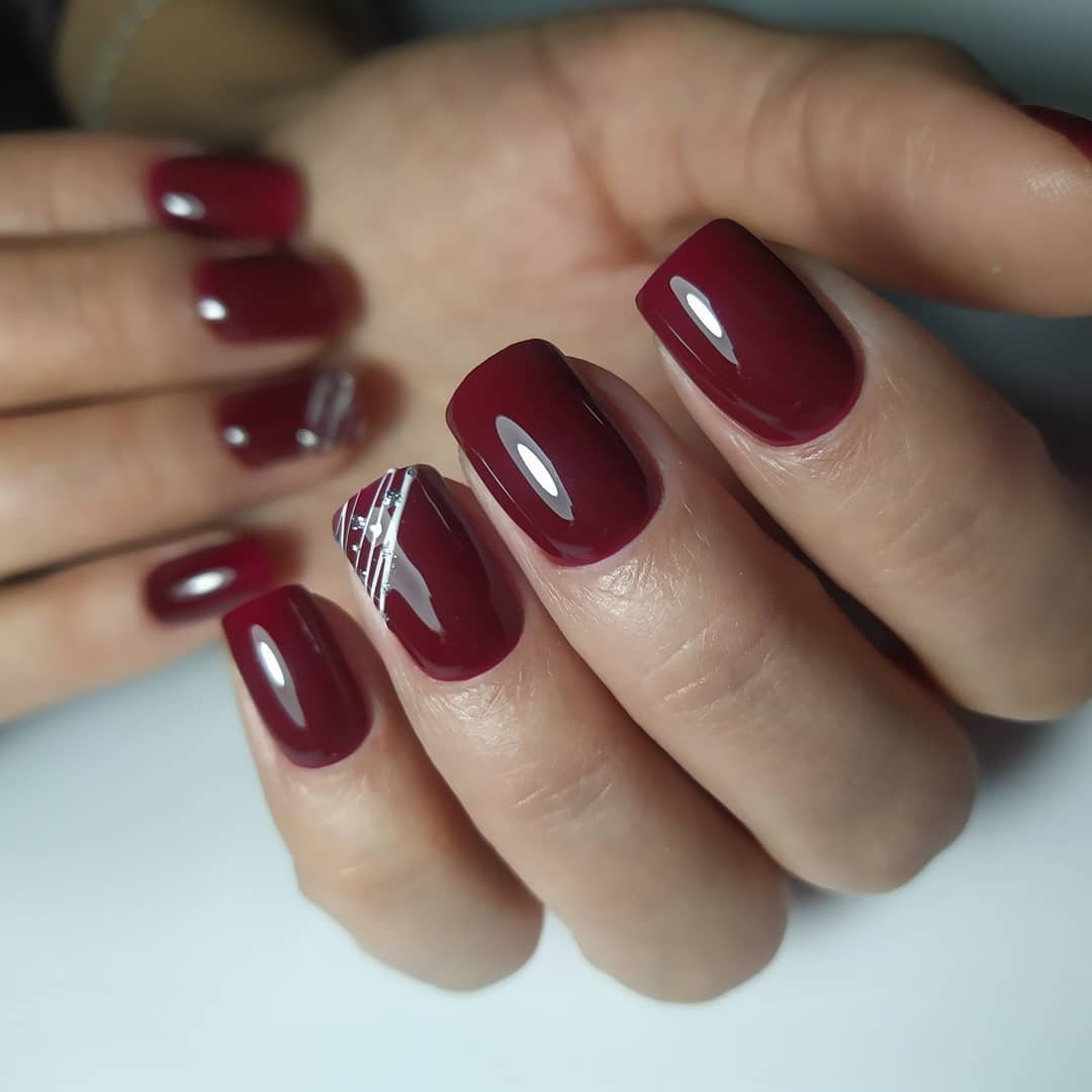 Маникюр 2021 бордо бургунди