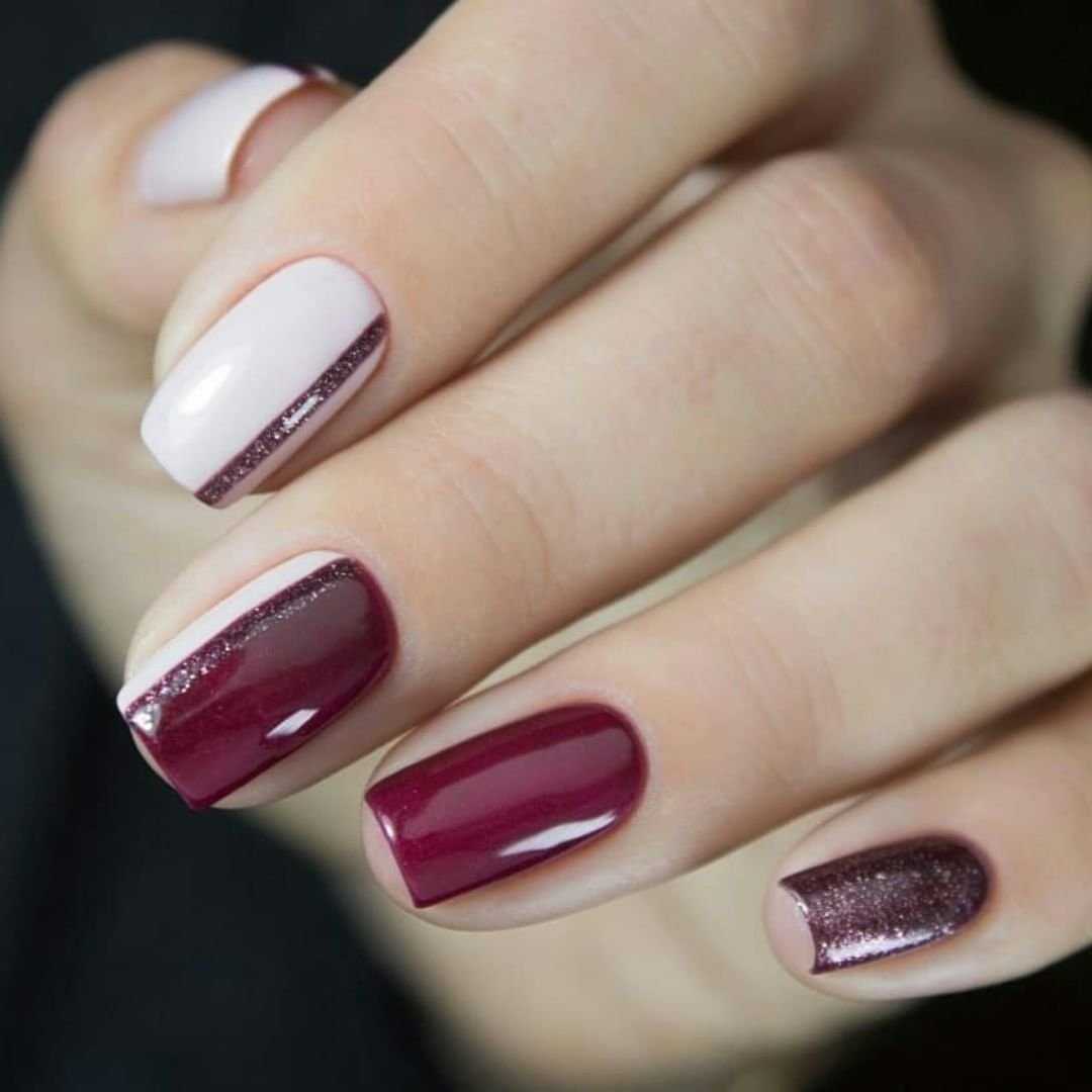 Бордовый цвет лака для ногтей