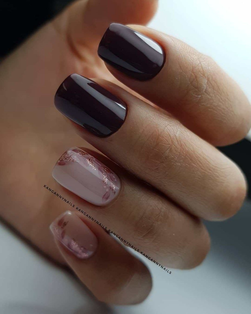 Маникюр с бордовым гель лаком